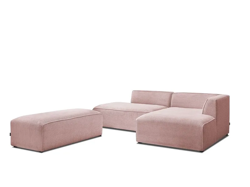 Ecksofa BOBOCHIC MEGEVE Cord-Stoff rosa