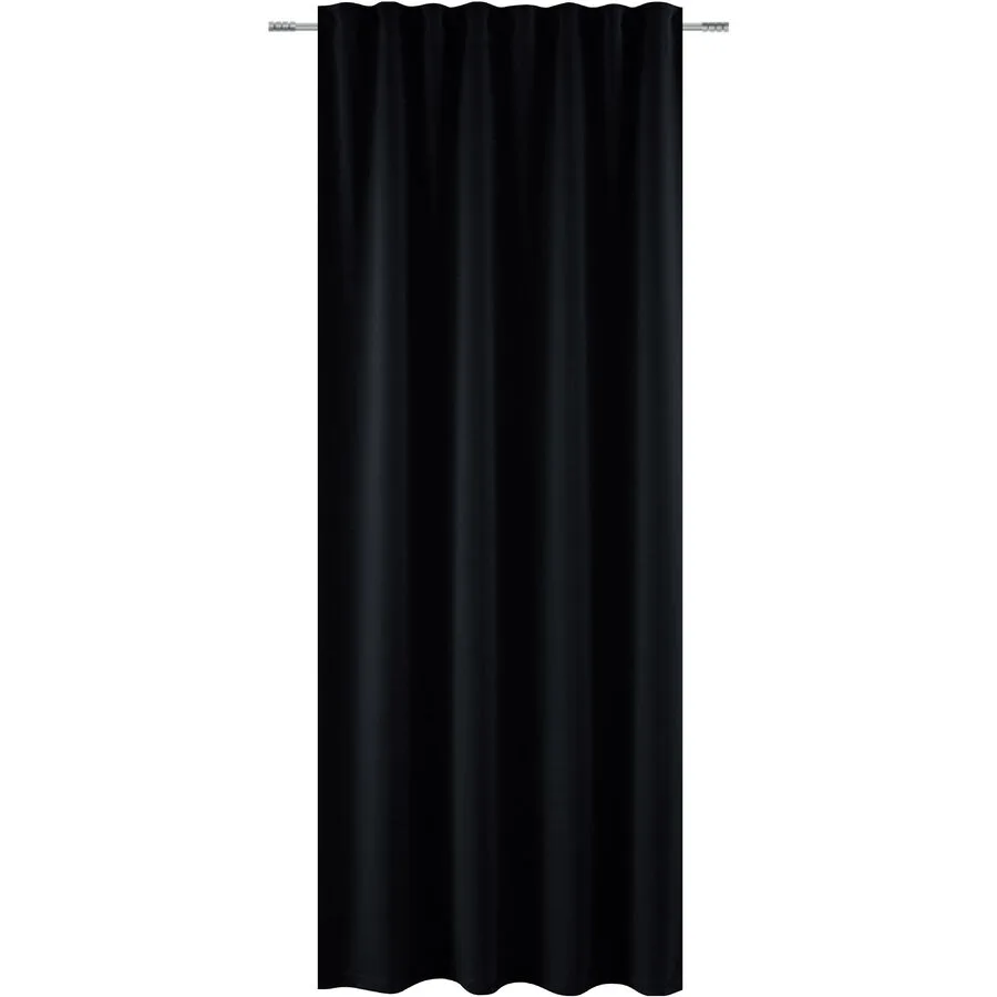 Vorhang Eva schwarz 100% Polyester B 135 cm Halbtransparent