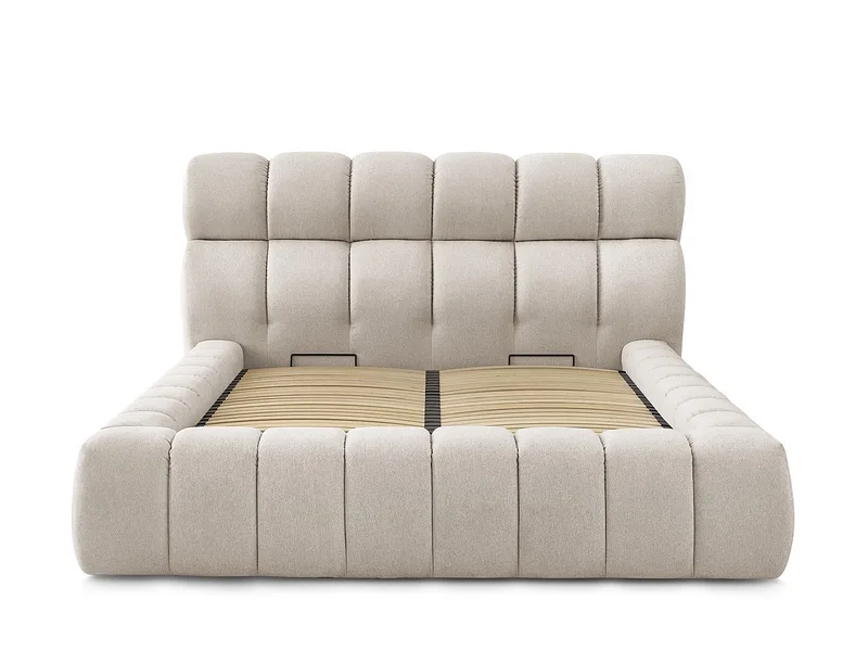 Kastenbett BOBOCHIC MONT-BLANC 160x200cm stoff beige