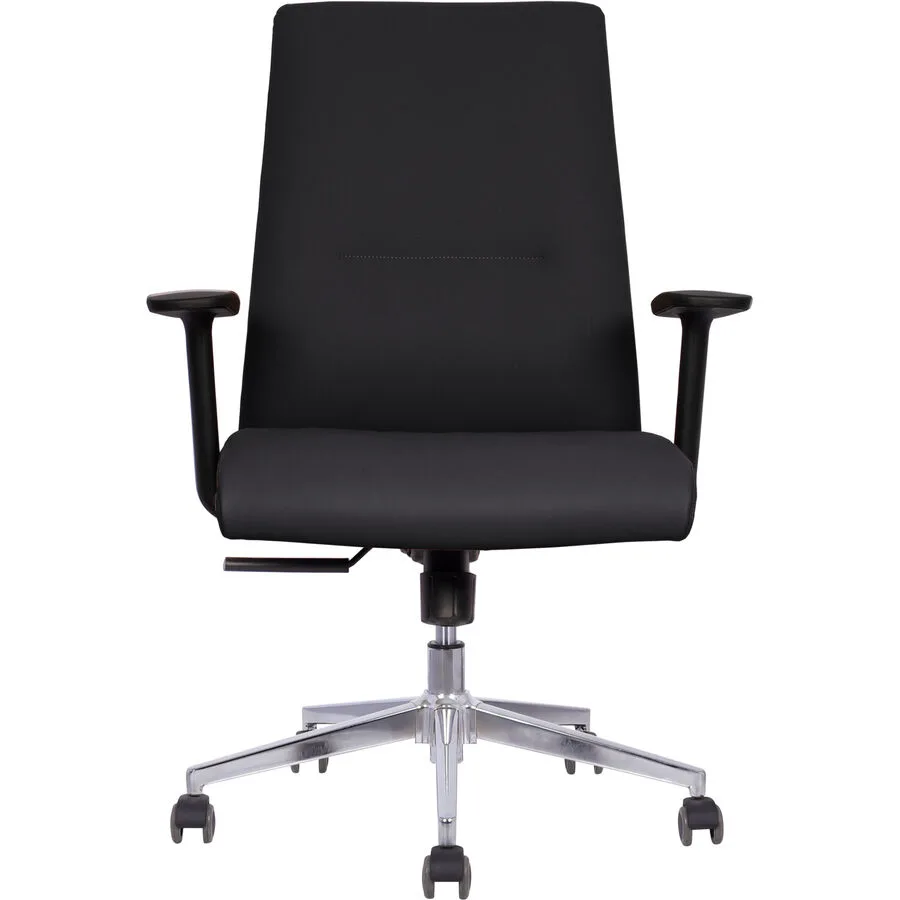 Bürostuhl Opal schwarz/chrom Innenkörper: Schaumstoff, Aussenkörper: Halbleder (Leder auf der Vorderseite, Kunstleder auf der Rückseite) H 99 cm