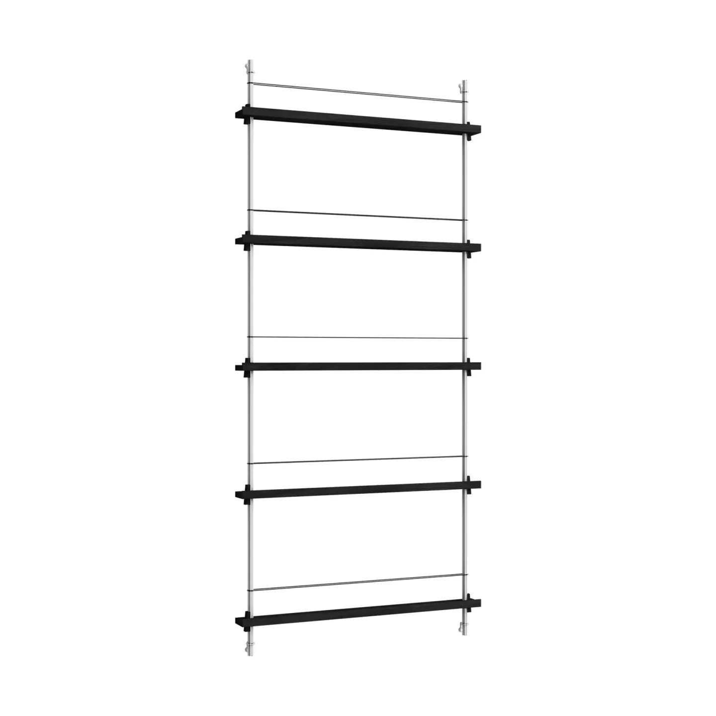 MOEBE Magazine Shelving Zeitungsständer Black-rostfreier Stahl, 85x180x7 cm, MS.180.1