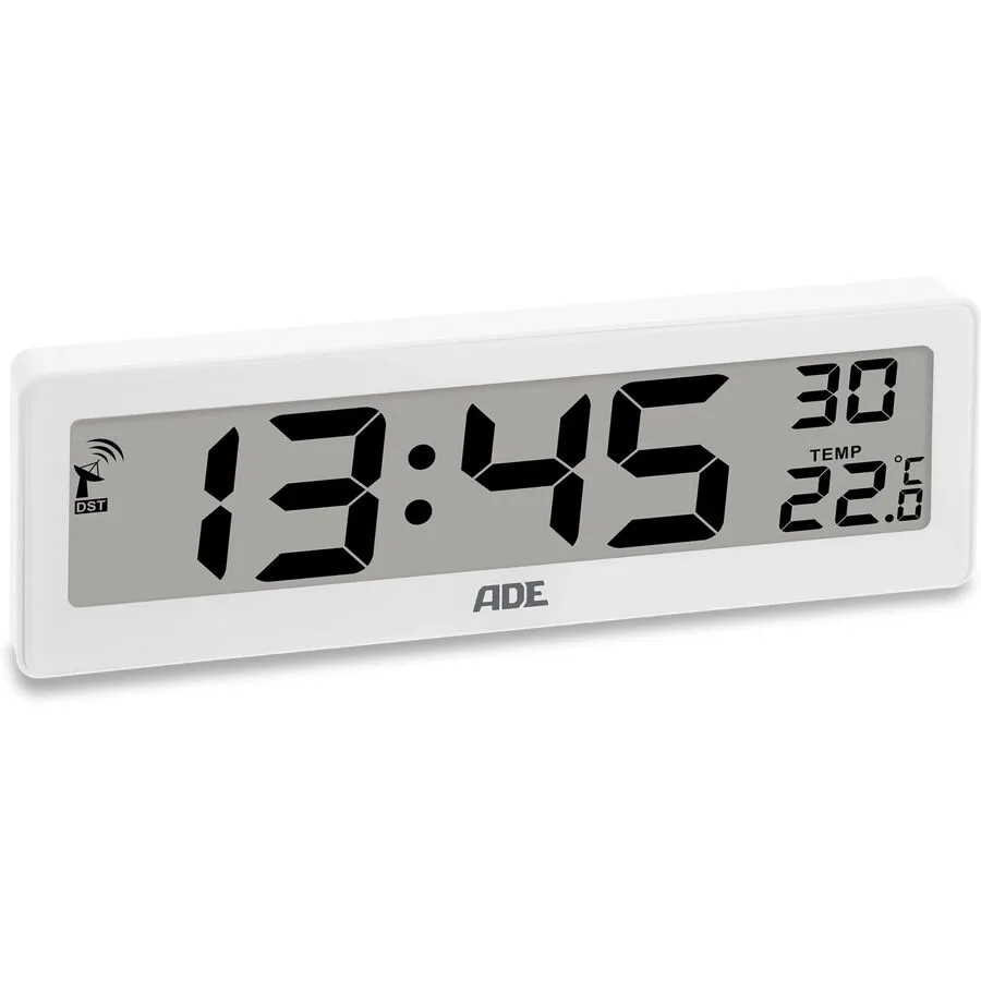 Funkuhr ADE Weiss Acrylnitril-Butadien-Styrol (ABS) Quadratisch B 7.2 cm