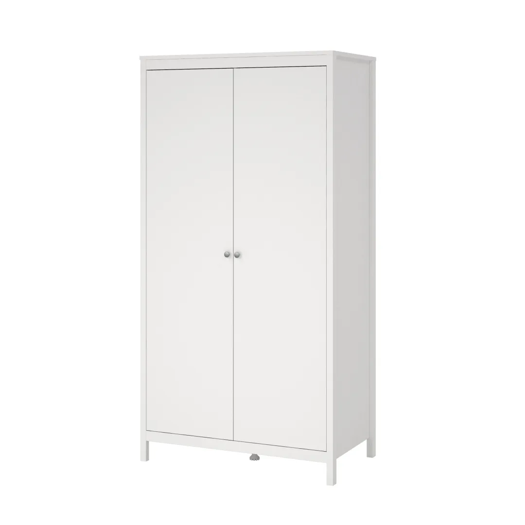 Madrid Kleiderschrank 2 Türen weiß.