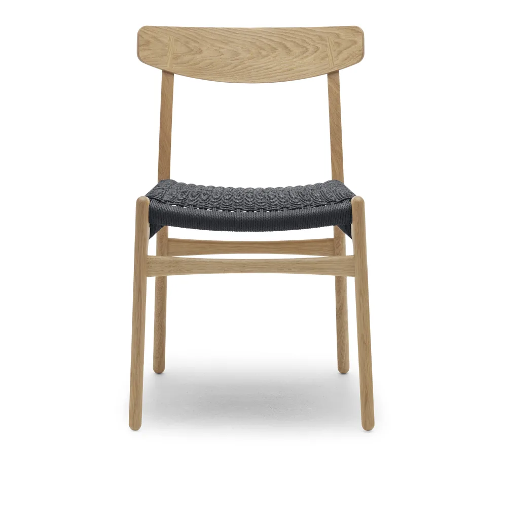 Carl Hansen - CH23, Oljad Ek, Svartflätat papperssnöre - Matstolar - Hans J. Wegner - Träfärgad - Papper/Trä