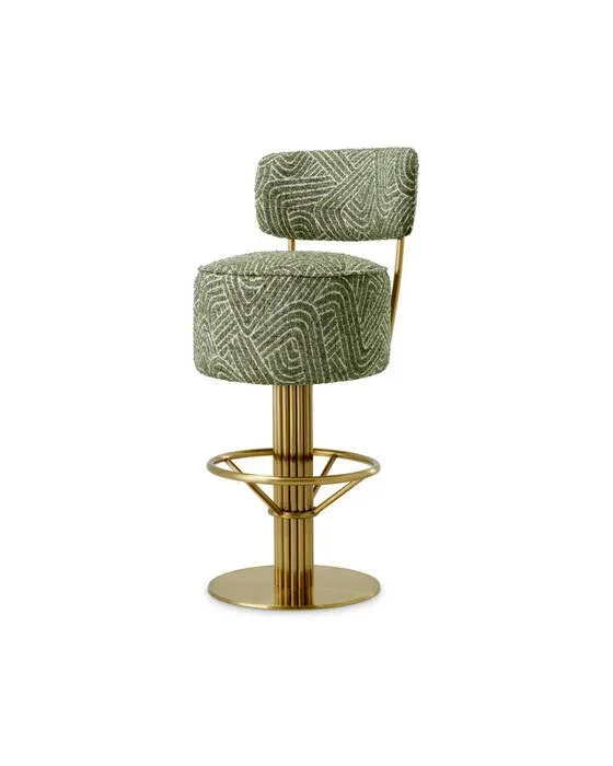 Carleton barstol med ryg camari green