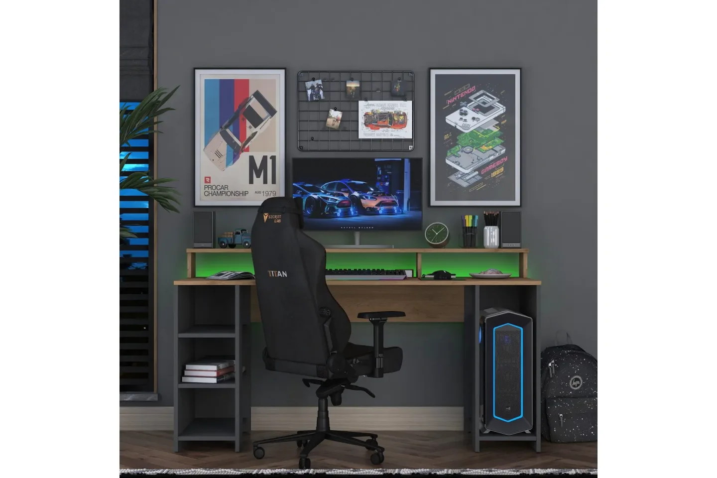 Nanak Skrivbord 160 cm - Valnöt/Antracit