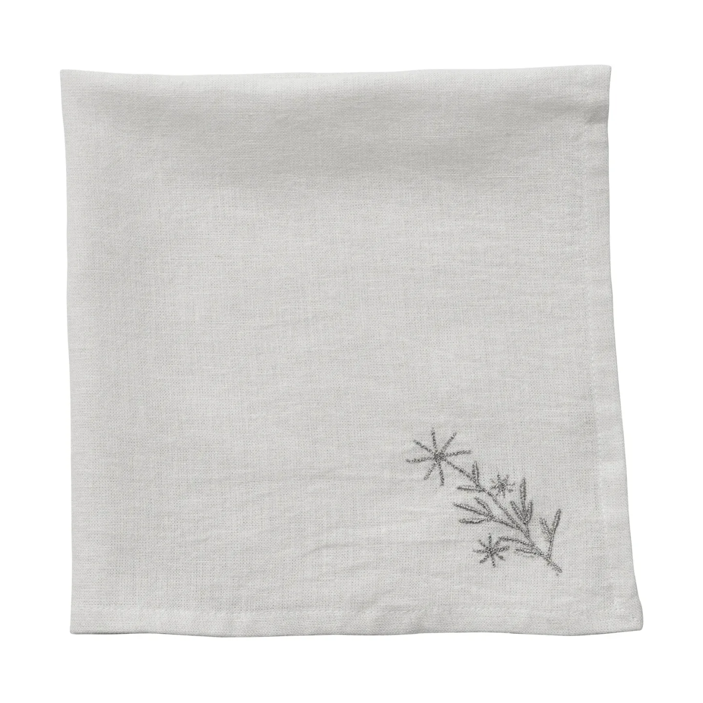 Lene Bjerre Starlia tygservett Vit-silver, 45x45 cm