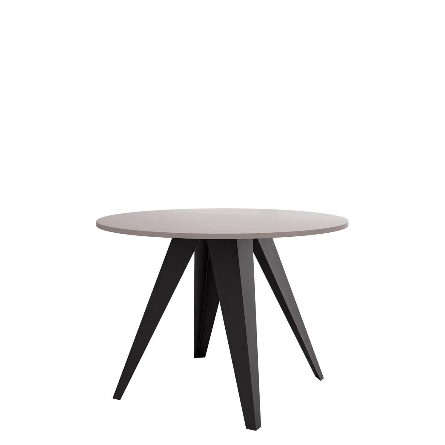 Hoban Matbord rund förlängningsbart 100-138 cm - Svart, beige
