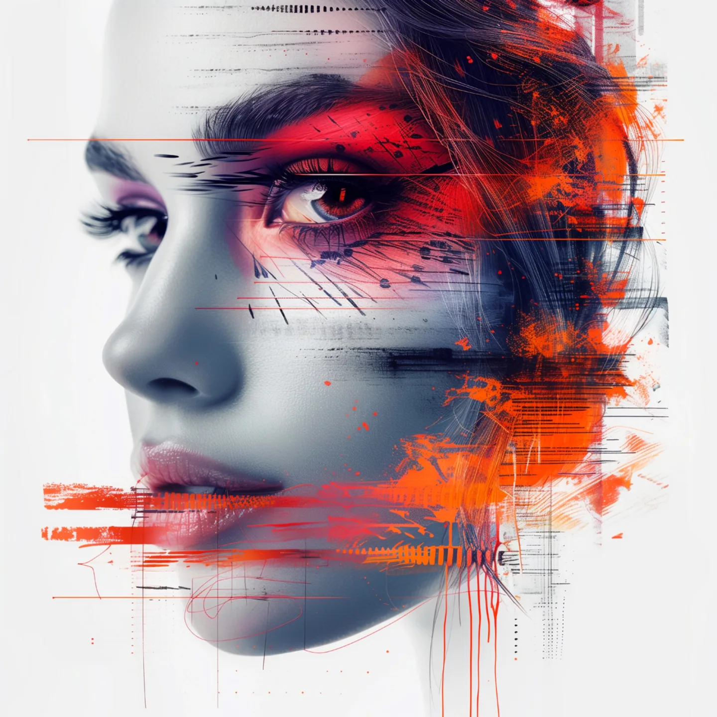 image LAND Canvas A Look Behind Orange | Schubiger Möbel