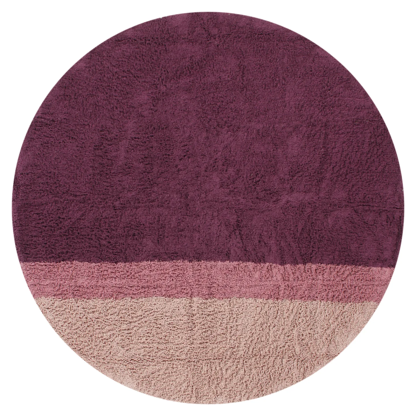 Runde tepper - Pione Natural Cotton Shaggy (rosa) (Størrelse: Ø 160 cm)