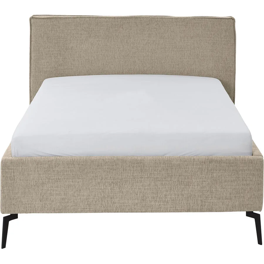 Bett Lina Toffee Polyester Massivholz 140 x 200 cm