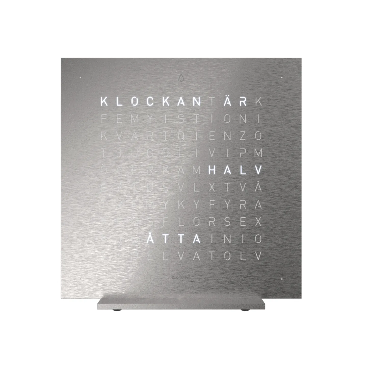 Qlocktwo - Earth 13,5 Stainless Steel – Swedish - Klockor - Biegert & Funk - Silver