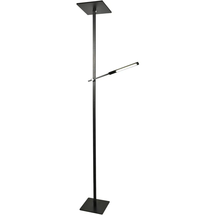 Stehlampe Tiamo Schwarz Aluminium 46 cm 188 cm - LED - Lichtfarbe: Warmweiss - LED Energiesparlampen