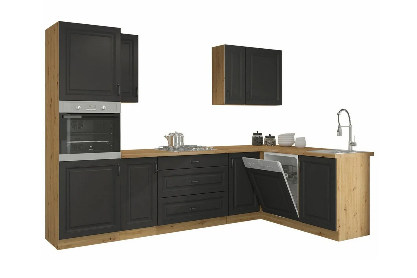 Templemore Möbelset För Kök & Matplats Black/Wood -