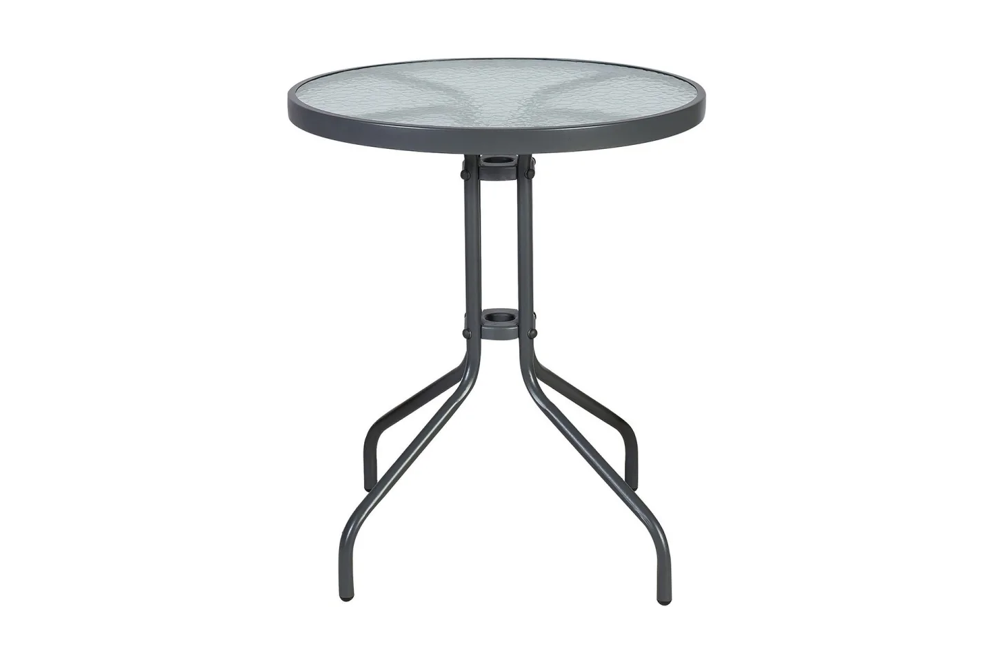 Runt Bistrobord Cafébord 60 cm Glas - Grå