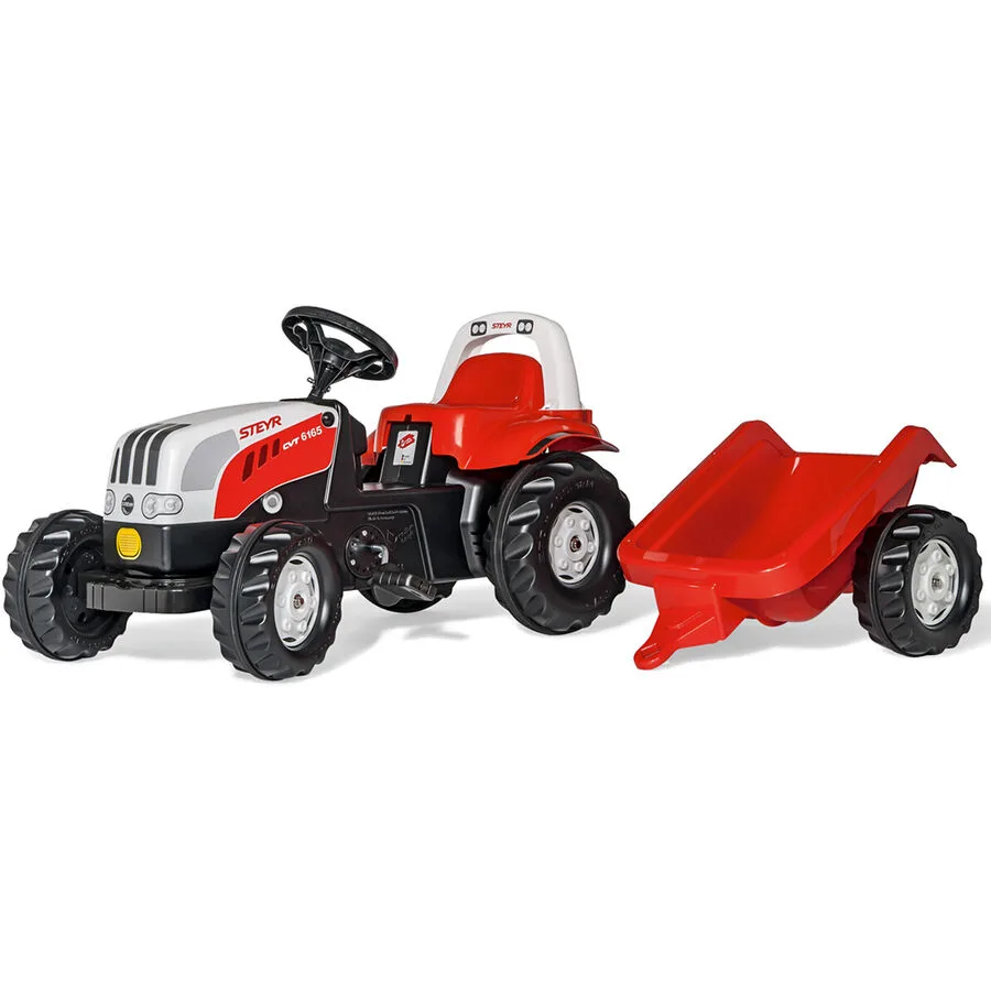 RollyKid Steyr mit Anhänger Rolly Toys Rot Kunststoff - Farbe: Rot/Schwarz/Weiss