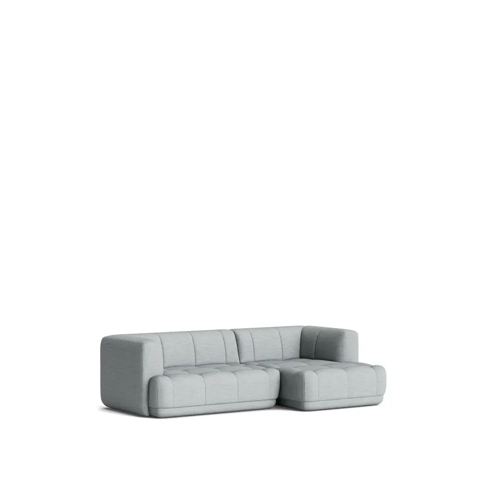 HAY Quilton Kombination 19 Modulsofa Chaiselongue rechts Stoff Remix 123 grau