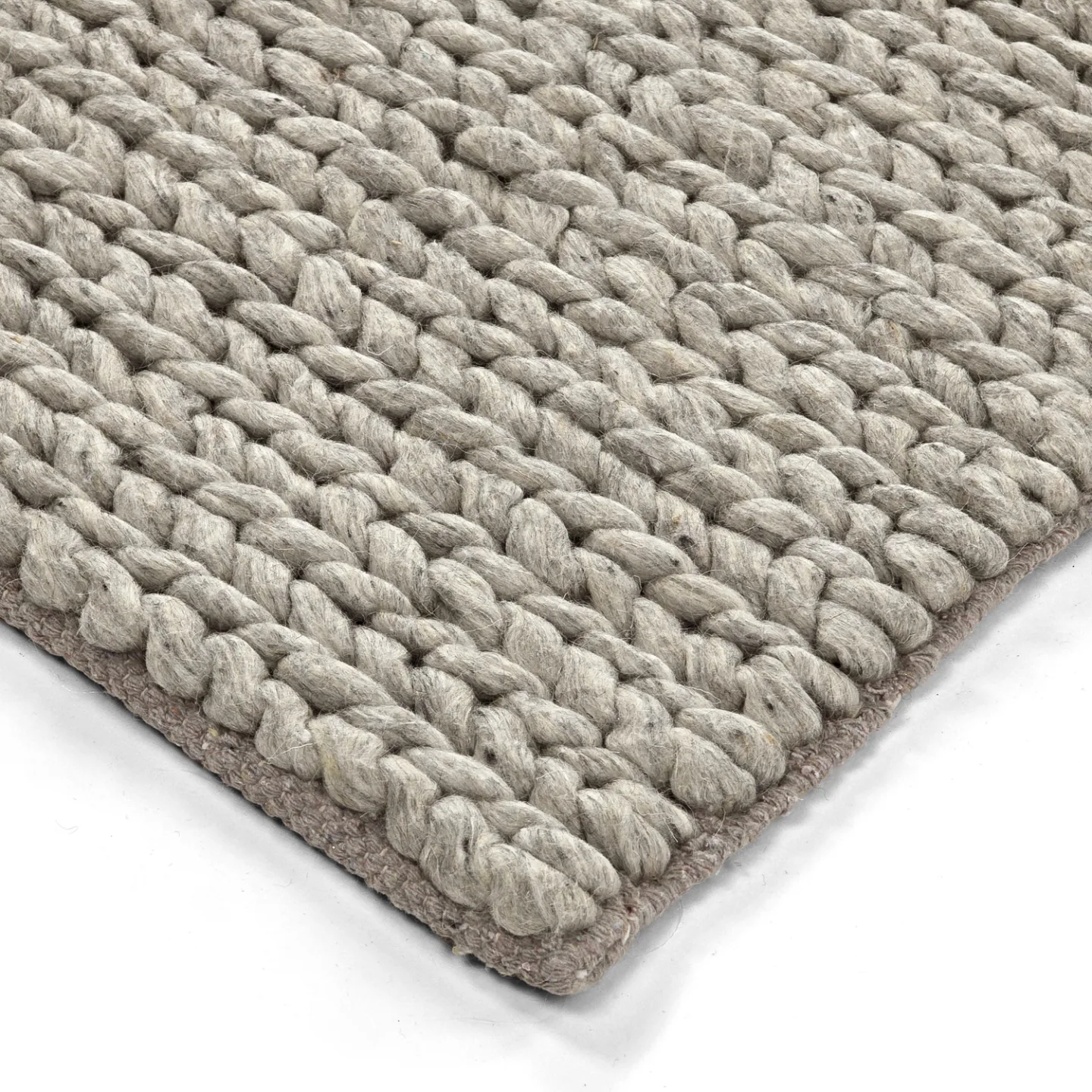 Ullteppe - Talvia Braided Wool (grå) (Størrelse: 140 x 200 cm)