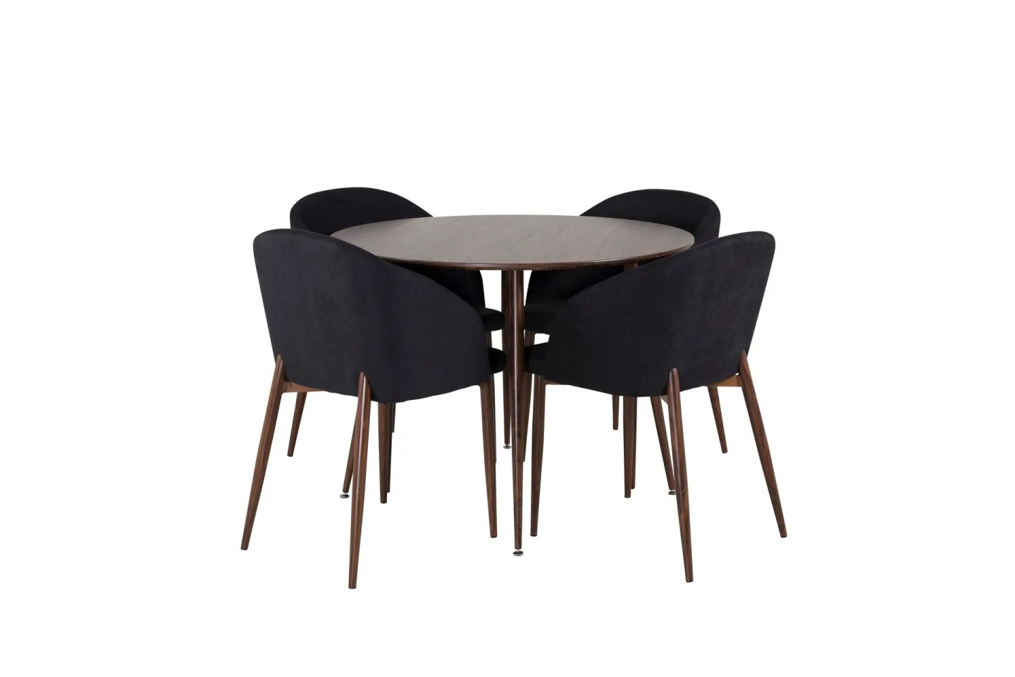 Plaza Matgrupp 100 cm Rund med 4 Arch stolar - Svart