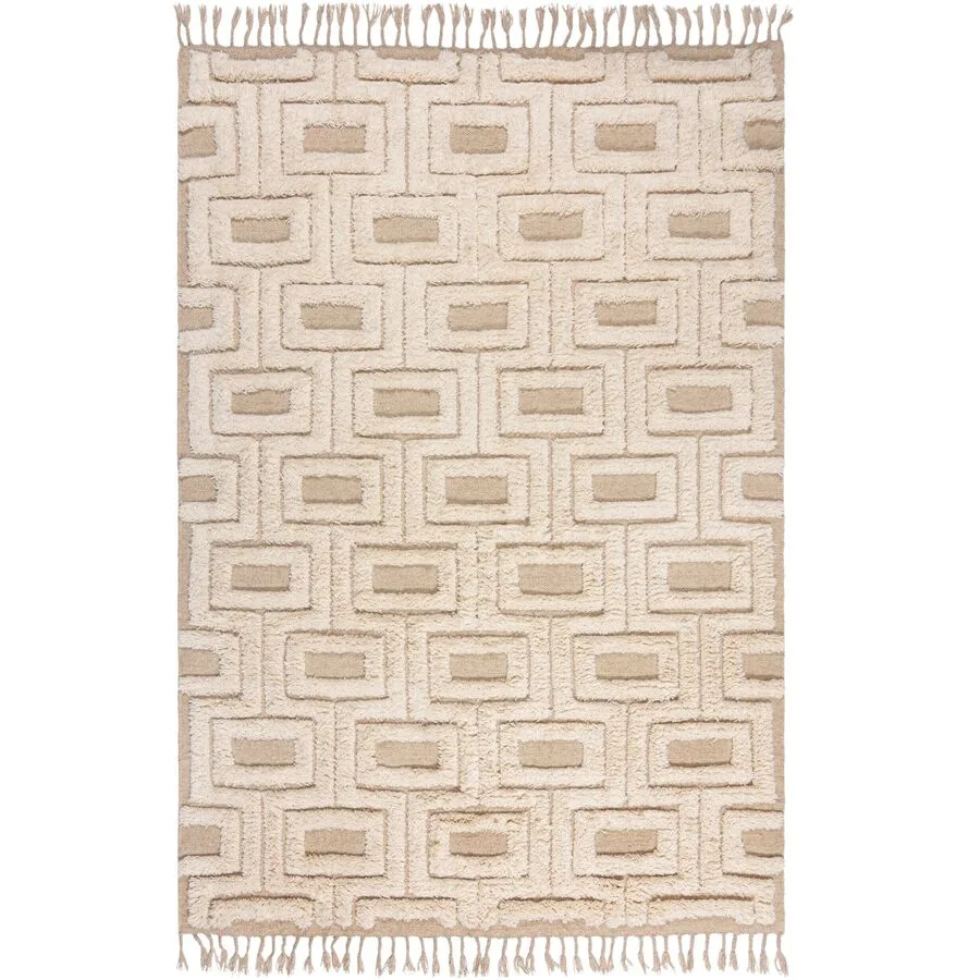 Teppich Wynz natur Symmetrie Wolle 120 x 170 cm