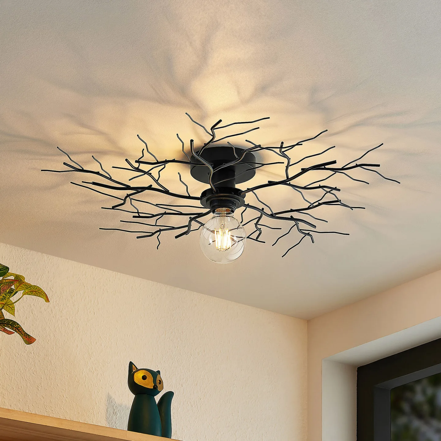 Vetki Deckenleuchte Matt Black - Lindby - Wohnzimmer - Modern - Metall - Rund