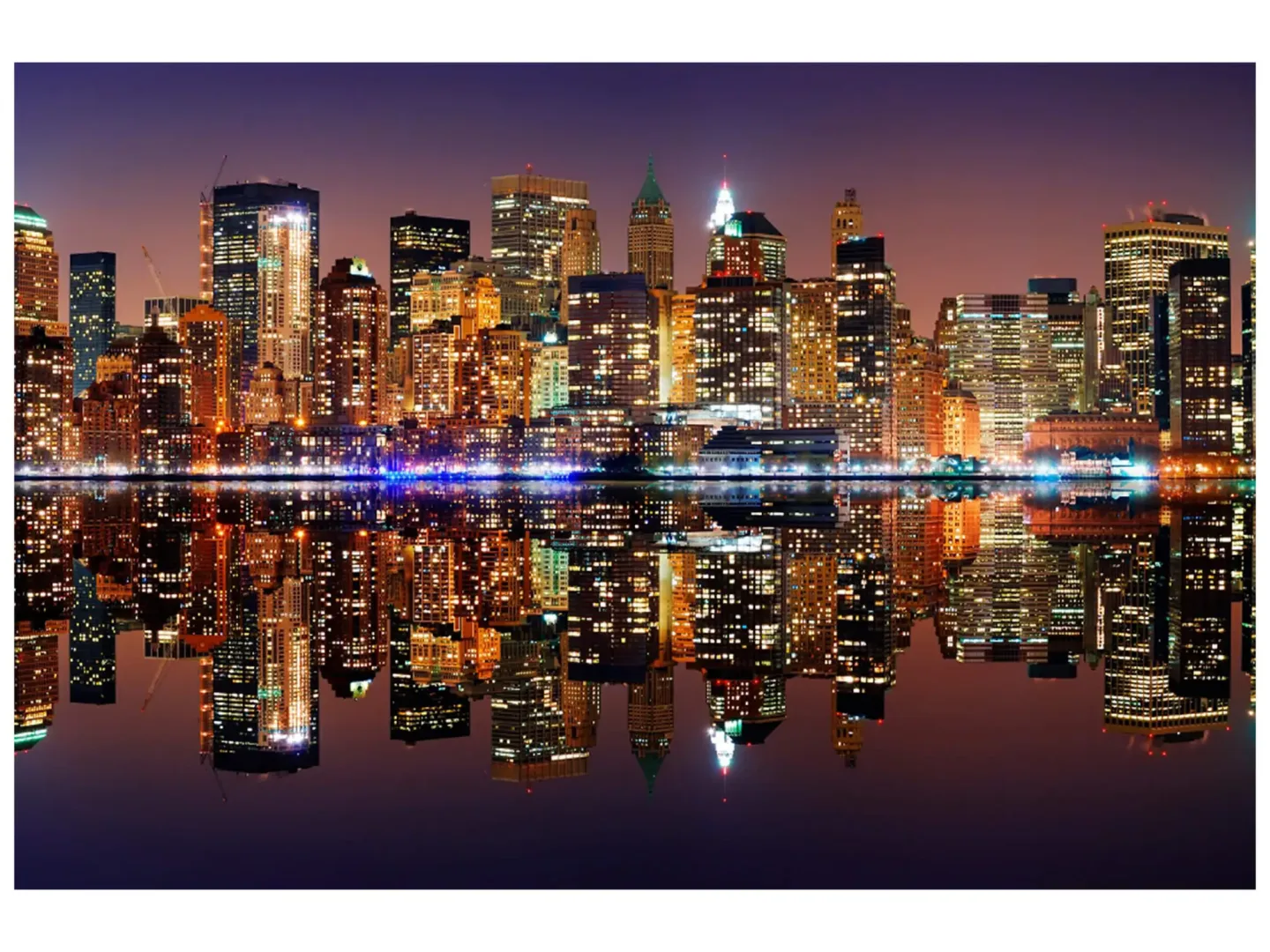 image LAND Digitaldruck auf Glas New York Skyline mit Spiegelung | Schubiger Möbel
