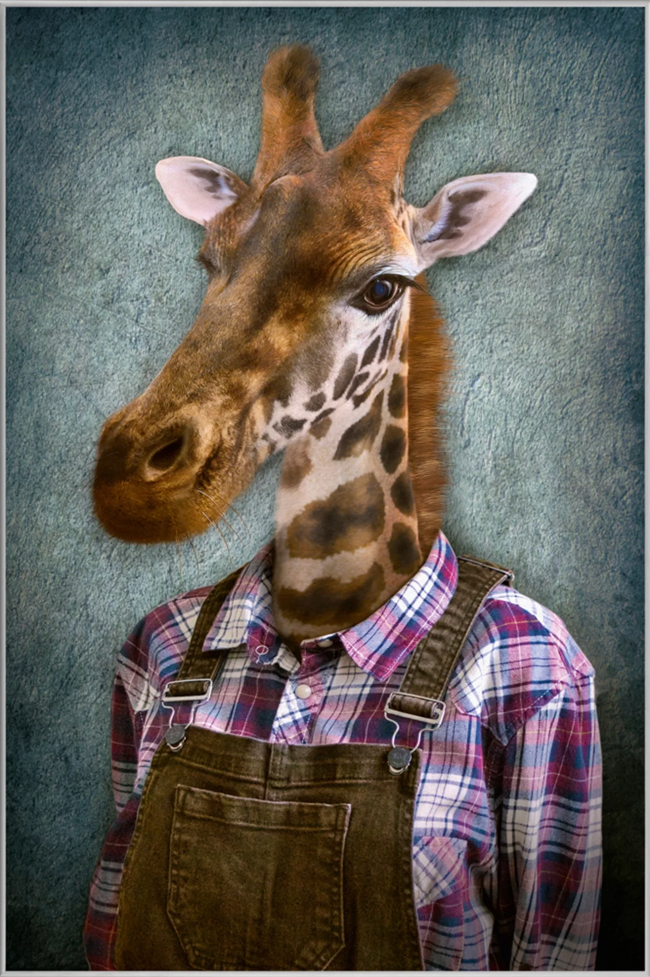 image LAND Bild mit Rahmen Giraffe mit Latzhose | Schubiger Möbel