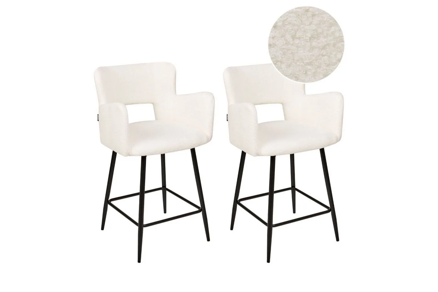 Barstol Sanilac set om 2 Bouclé -