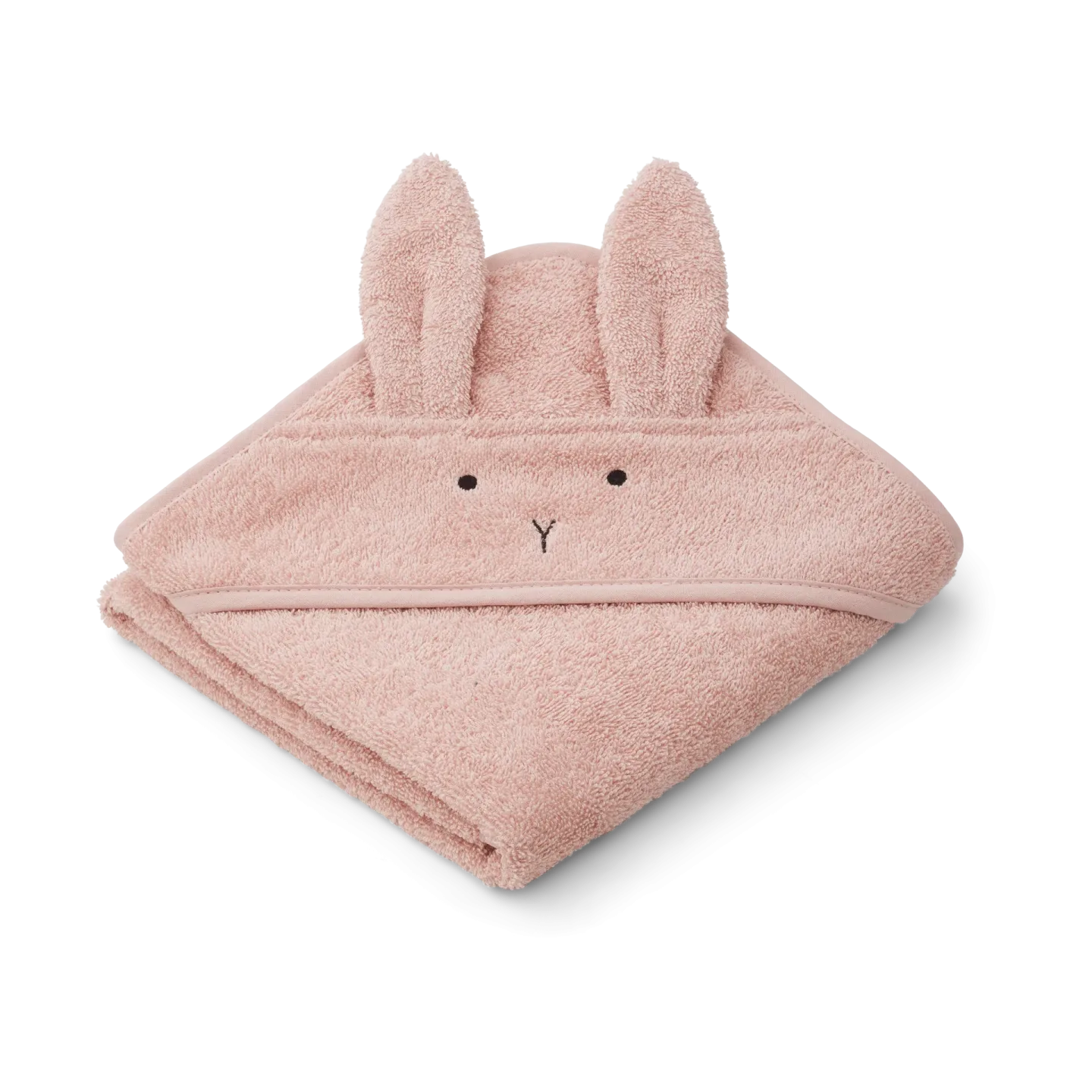 Liewood Albert badcape handduk med huva 70x70 cm Rabbit rose