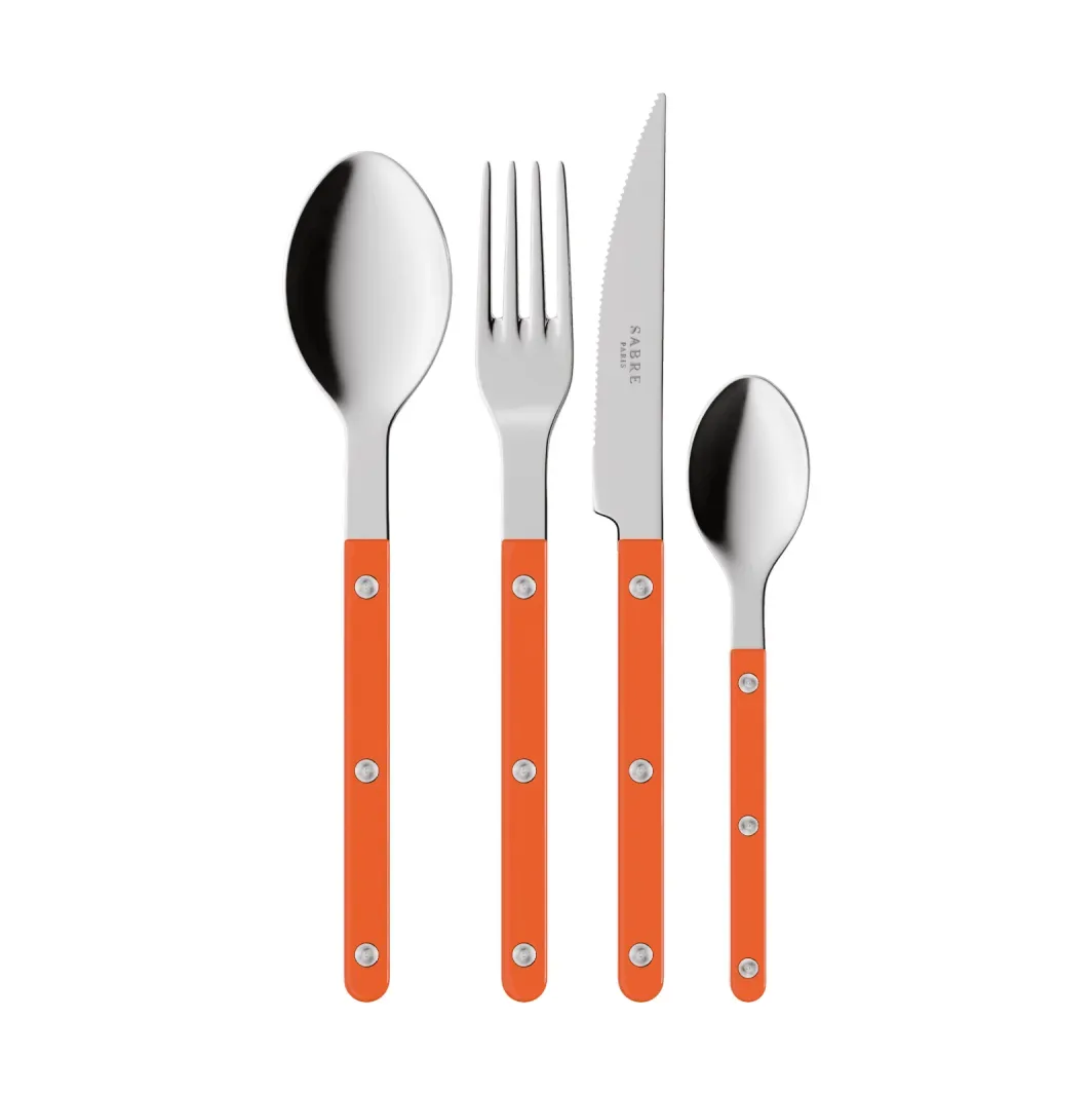 SABRE Paris Bistrot solides Besteckset 4-teilig Orange