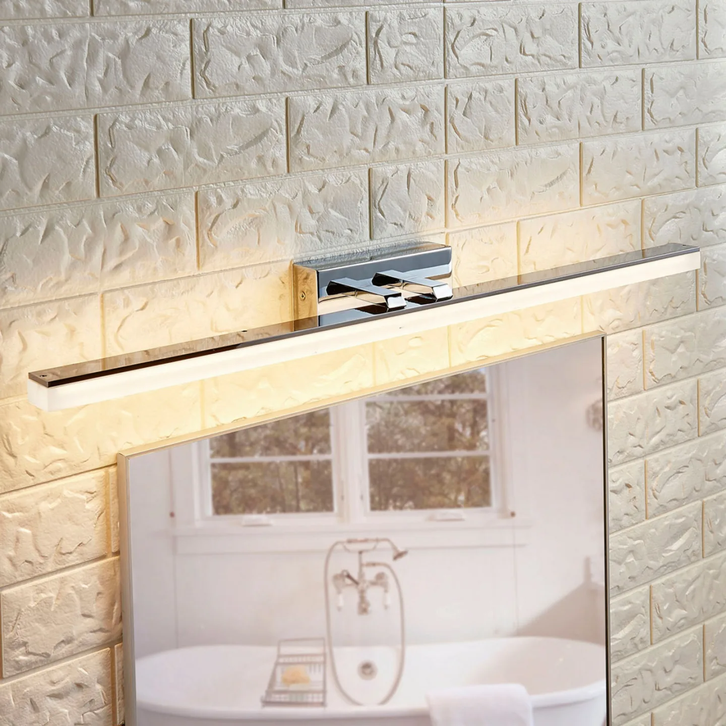 Julie 75 Wandleuchte IP44 White/Chrome - Lucande - Badezimmer - Modern - Metall - Eckig