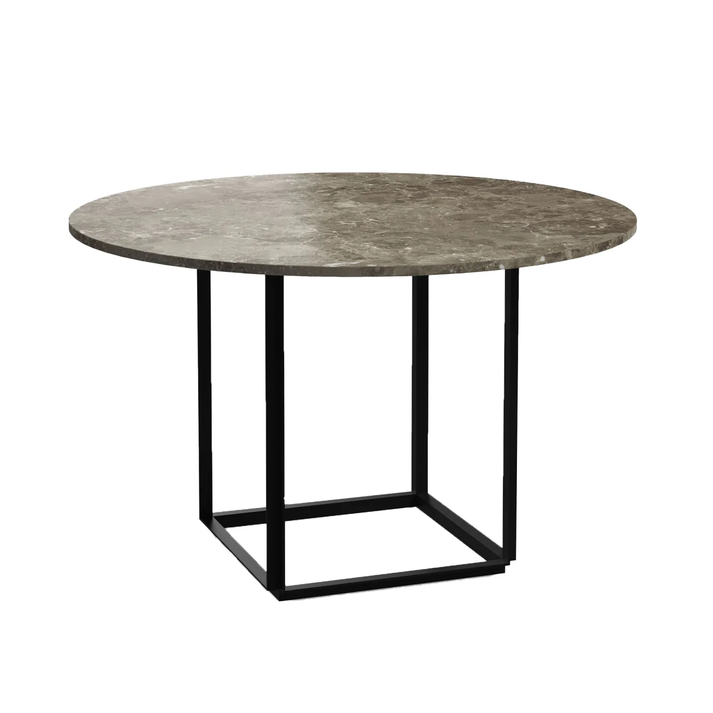 New Works - Florence Dining Table Ø120 / Gris du Marais Marble - Matbord - New Works Studio - Grå - Metall/Sten