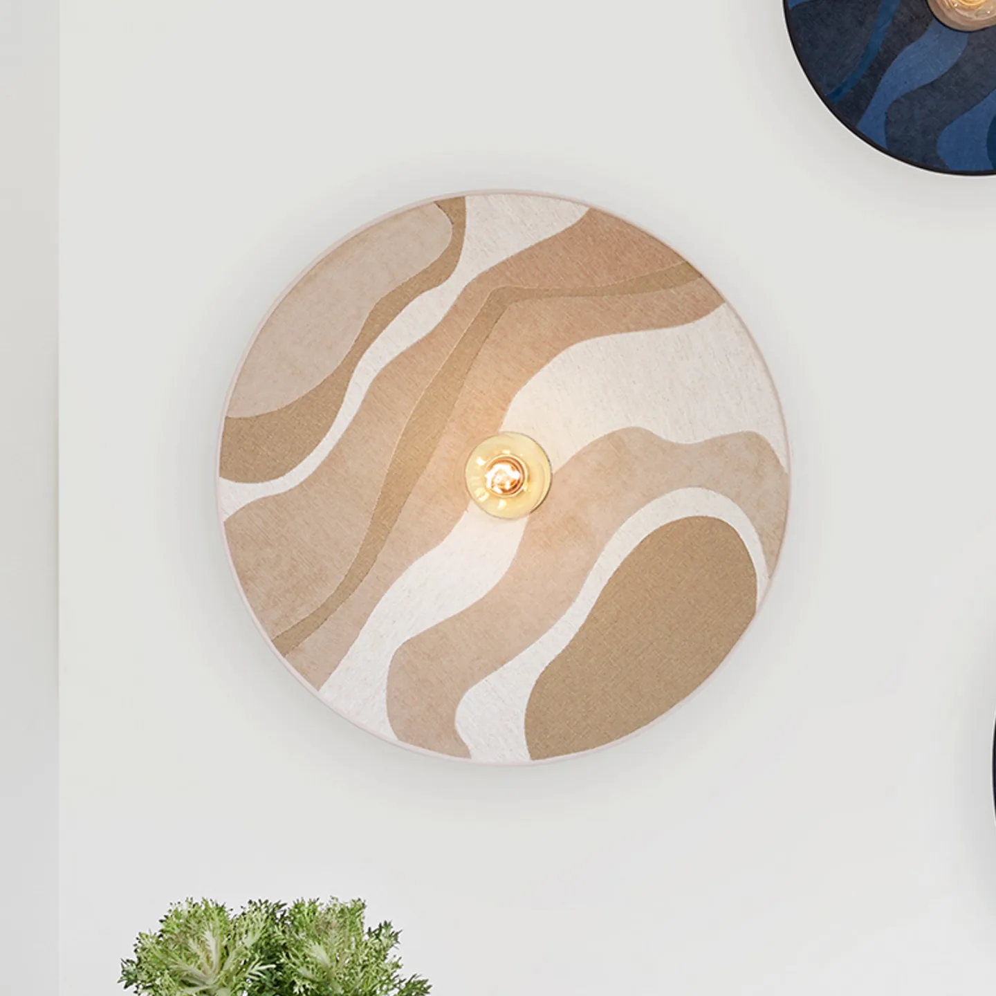 Sonia Laudet Wand Ø60cm malachit sand - MARKET SET - Wohnzimmer - Design - Stoff / Textil - Rund