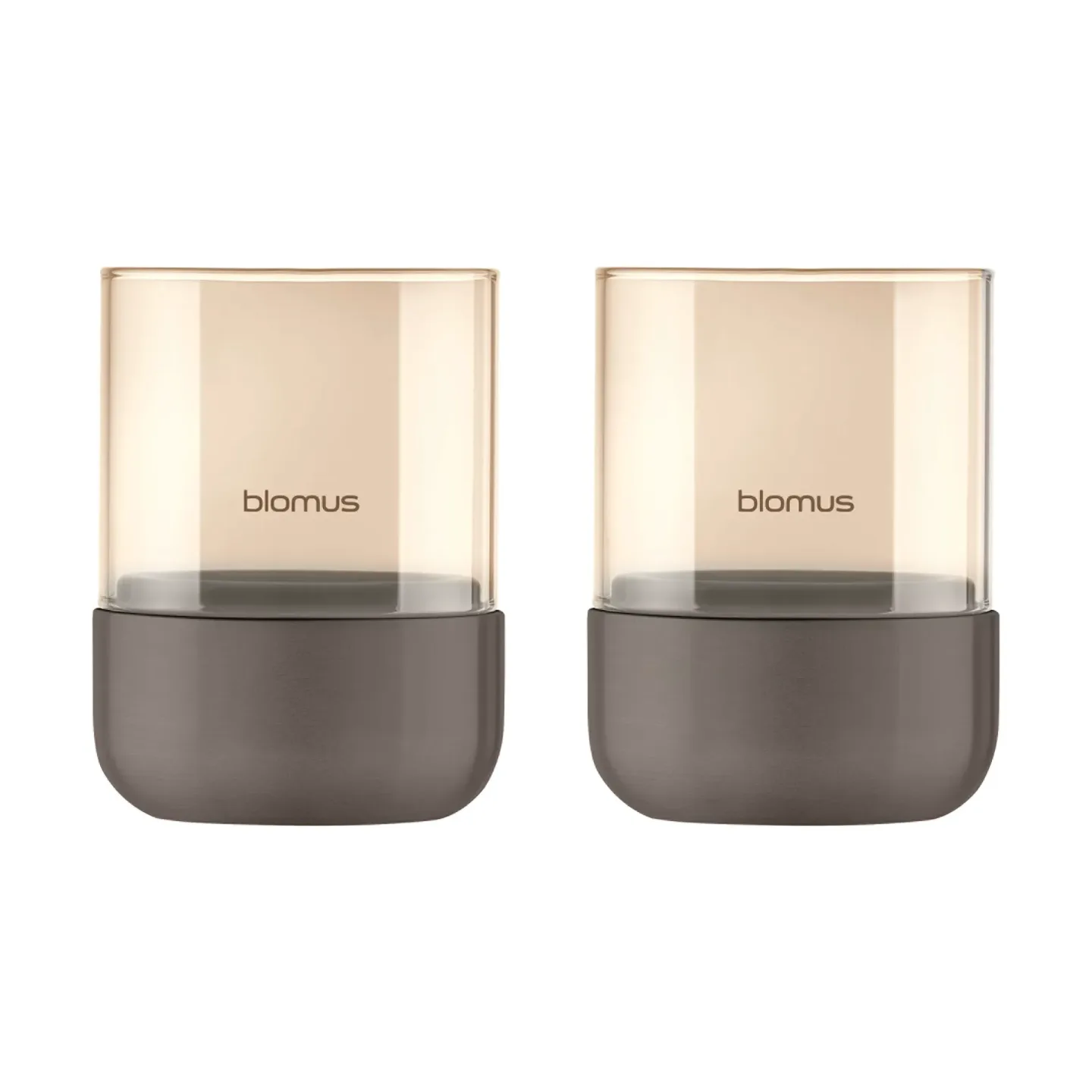 blomus Calma Windlicht Ø7cm 2er Pack Burned Metal-metallic finish