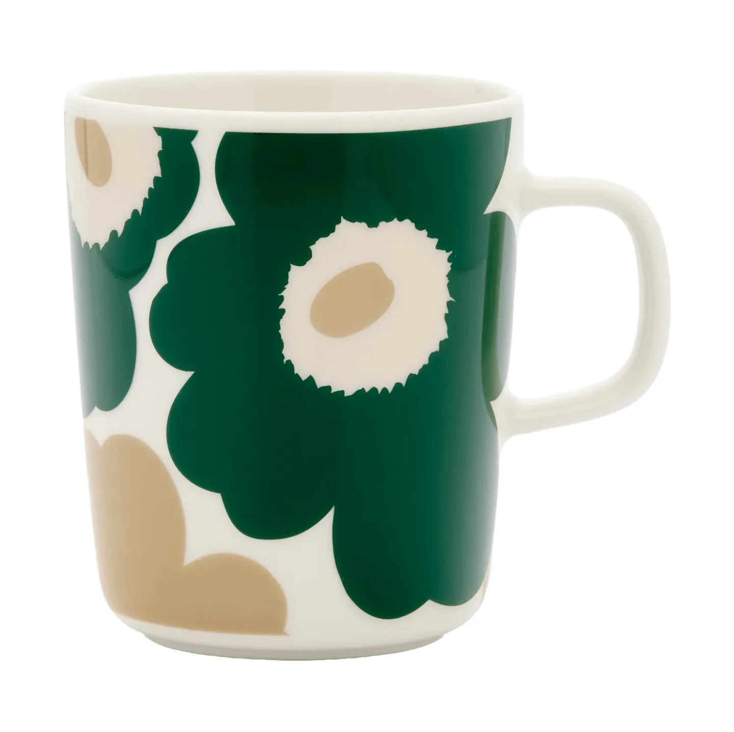 Marimekko Unikko Tasse 25 cl White-dark green-beige-light sand
