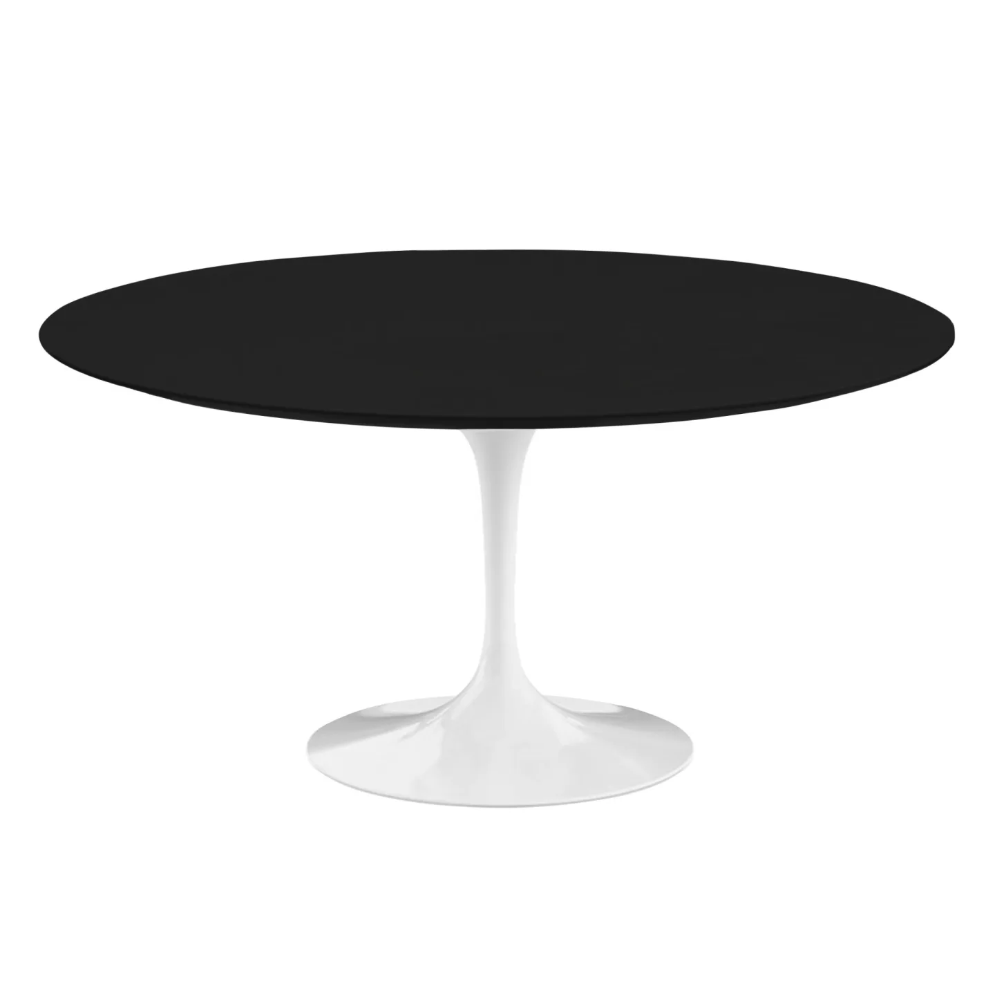 Knoll - Saarinen Round Table - Matbord, Ø 152 cm, Vitt underrede, skiva i Svart laminat - Matbord - Eero Saarinen