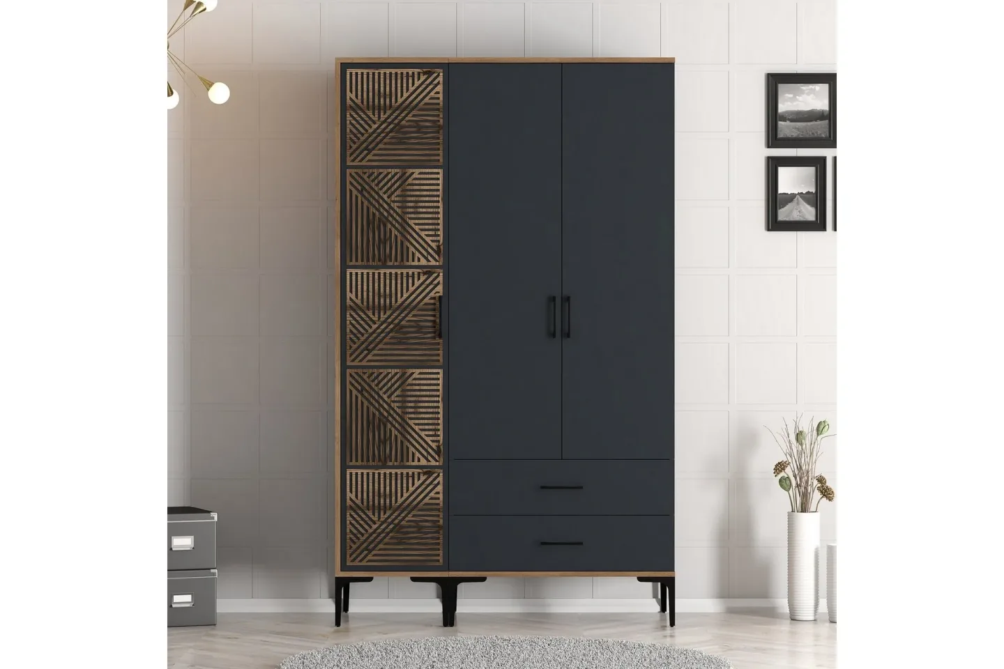 Kumsal Garderob 120 cm - Antracit