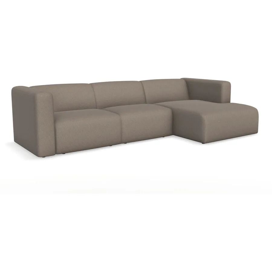 Ecksofa Melon Rechts Stoff OSAKA - 5/2 dark brown B 111 T 154 cm - Möbel Konfigurator: Traummöbel individuell zusammenstellen