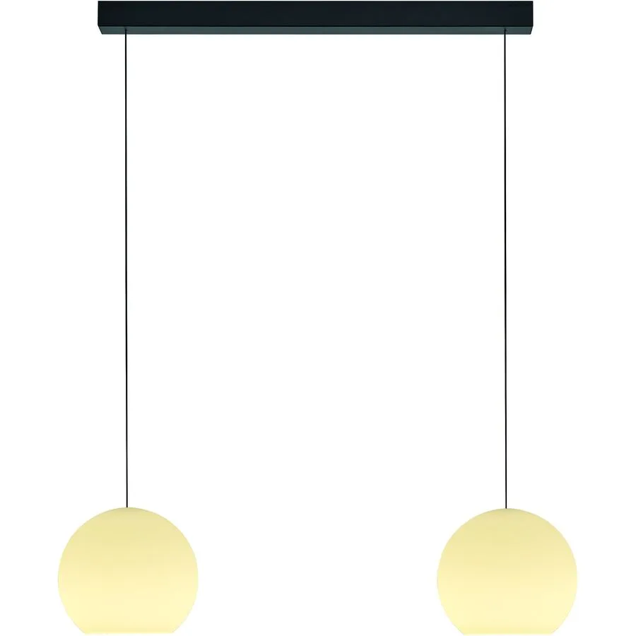 Designer-Pendellampe Bankamp Globe schwarz 2-flammig dimmbar - Material: Silikon/Eisen - LED - Lichtfarbe: Extra warmweiss - LED Energiesparlampen
