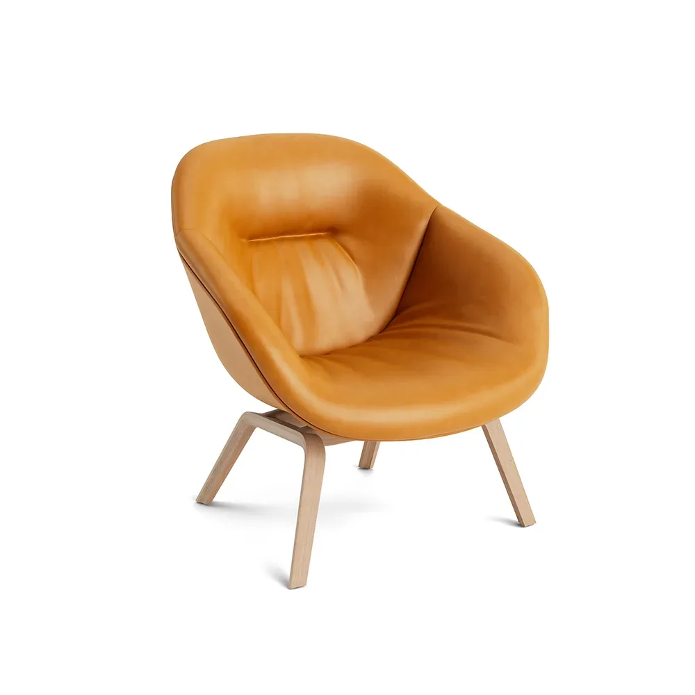 HAY About a Lounge 83 Soft Loungesessel Leder sense cognac-wasserlackierte Eichenbeine