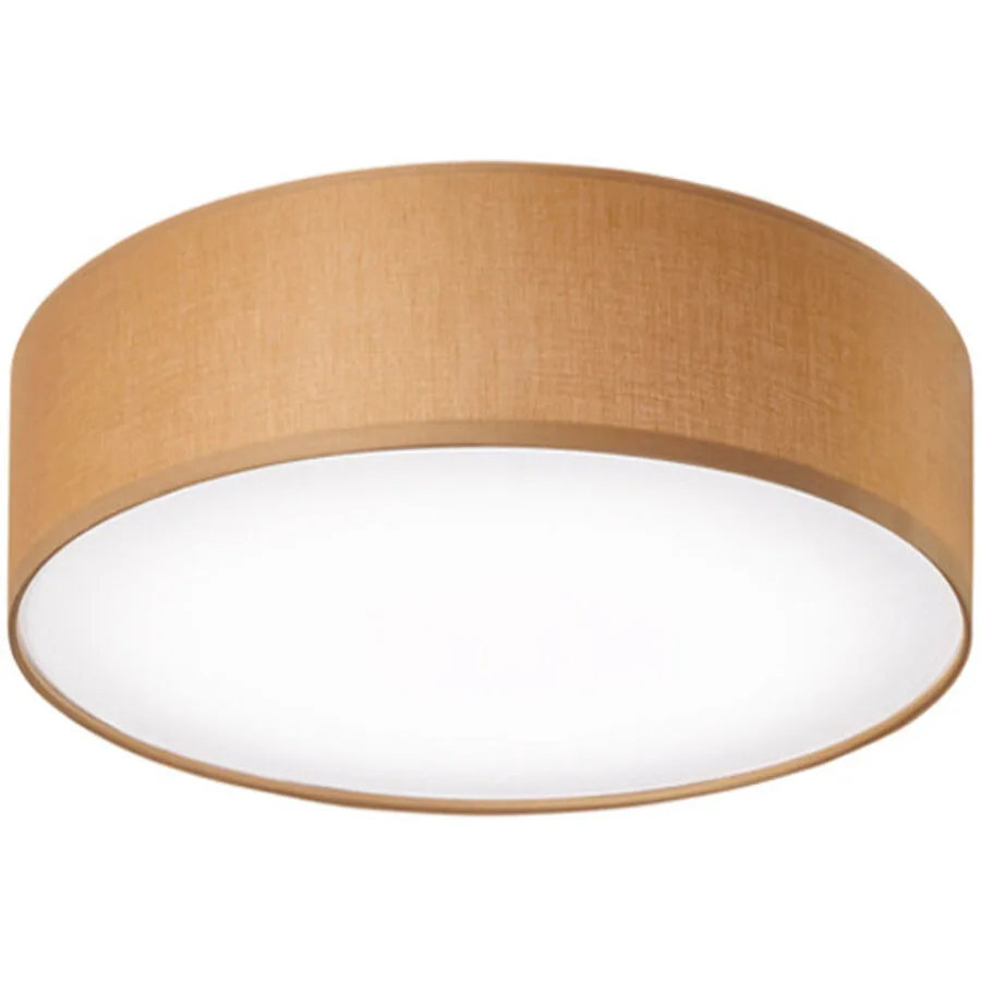 Deckenlampe Noah Braun Metall/Stoff 50 cm 16 cm - Material: Metall/ Stoff - LED - Lichtfarbe: Neutralweiss - LED Energiesparlampen