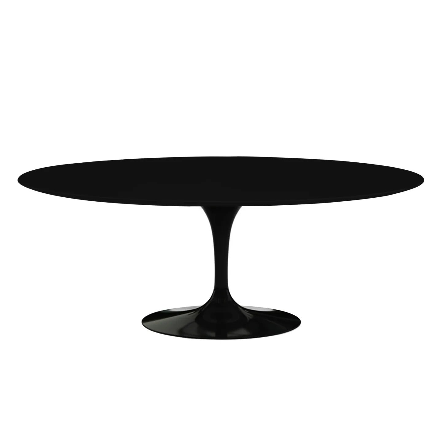 Knoll - Saarinen Oval Table - Matbord, 198 x 121 cm, Svart underrede, skiva i Svart laminat - Matbord - Eero Saarinen - Svart - Laminat/Metall
