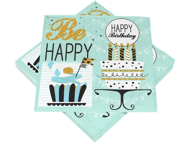 Set 20 Servietten SWAN Papier türkis