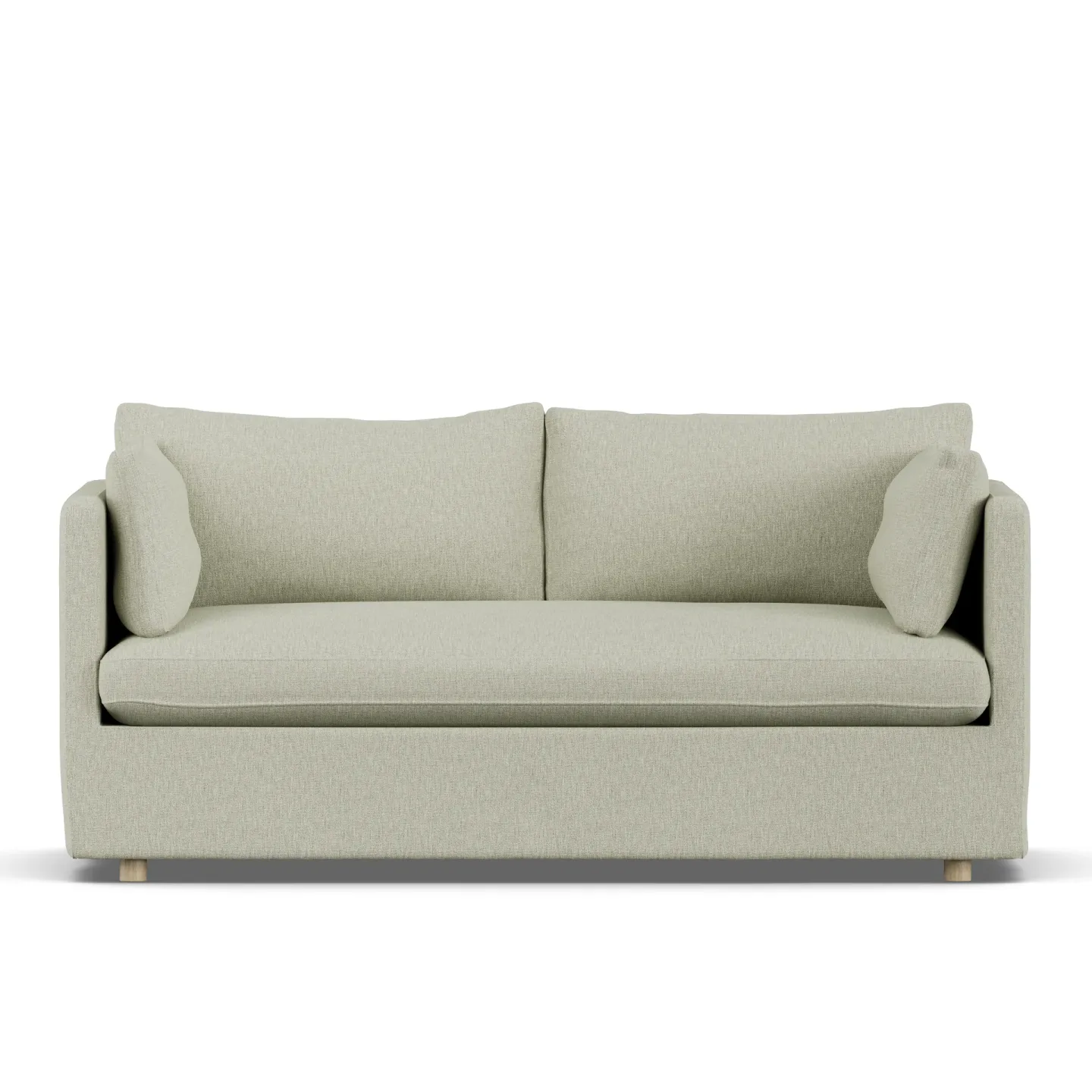 1898 Linnevik Sofa Luiza Beige 3981-Eiche weiß geölt, 2-sitzig, mit Volant
