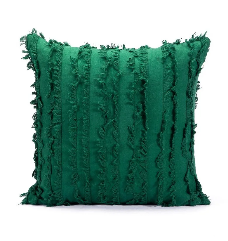 Putetrekk - Boho Linen 45 x 45 cm (grønn) (Size: 45 x 45 cm)