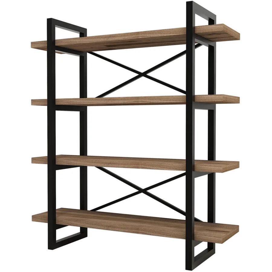 Bücherregal Yemek Walnuss Melaninbeschichtete Mischholz (Spanplatte) B 106 H 120 cm