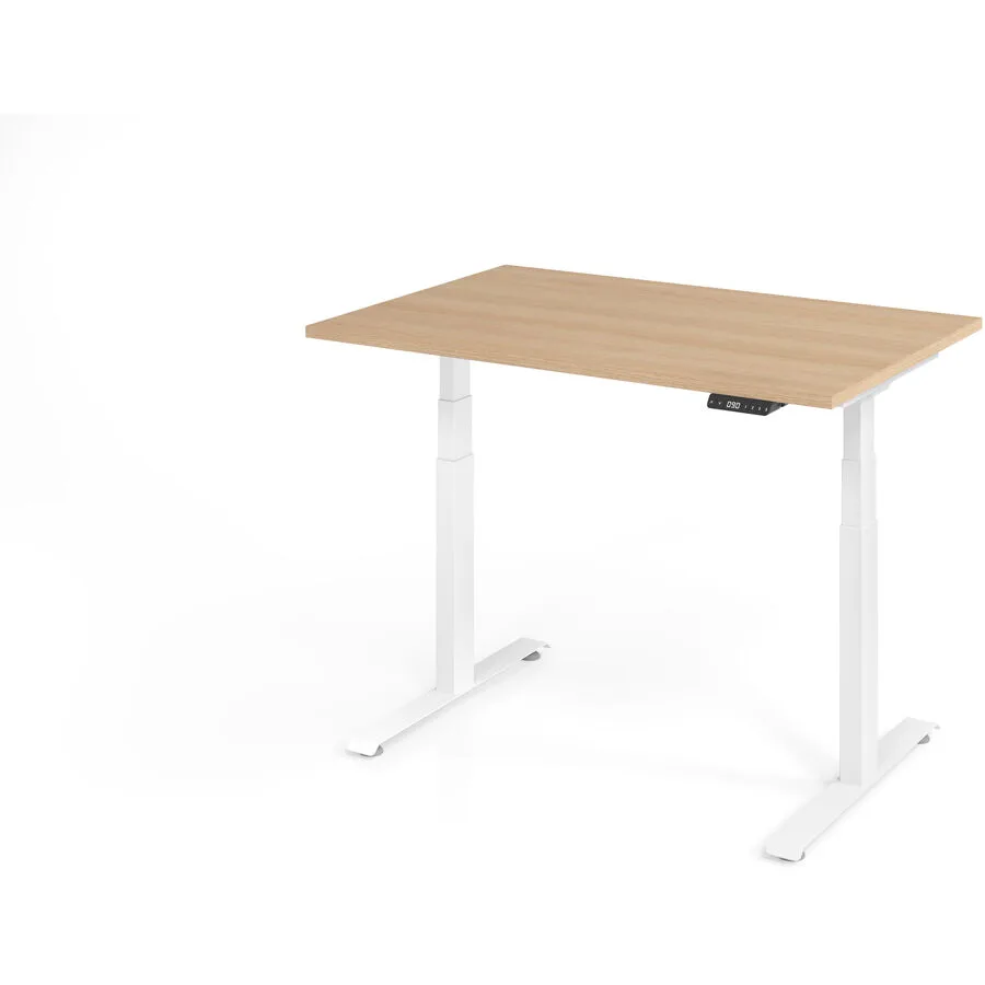 Schreibtisch Office eiche Holzwerkstoff Höhenverstellbar B 120 T 80 cm