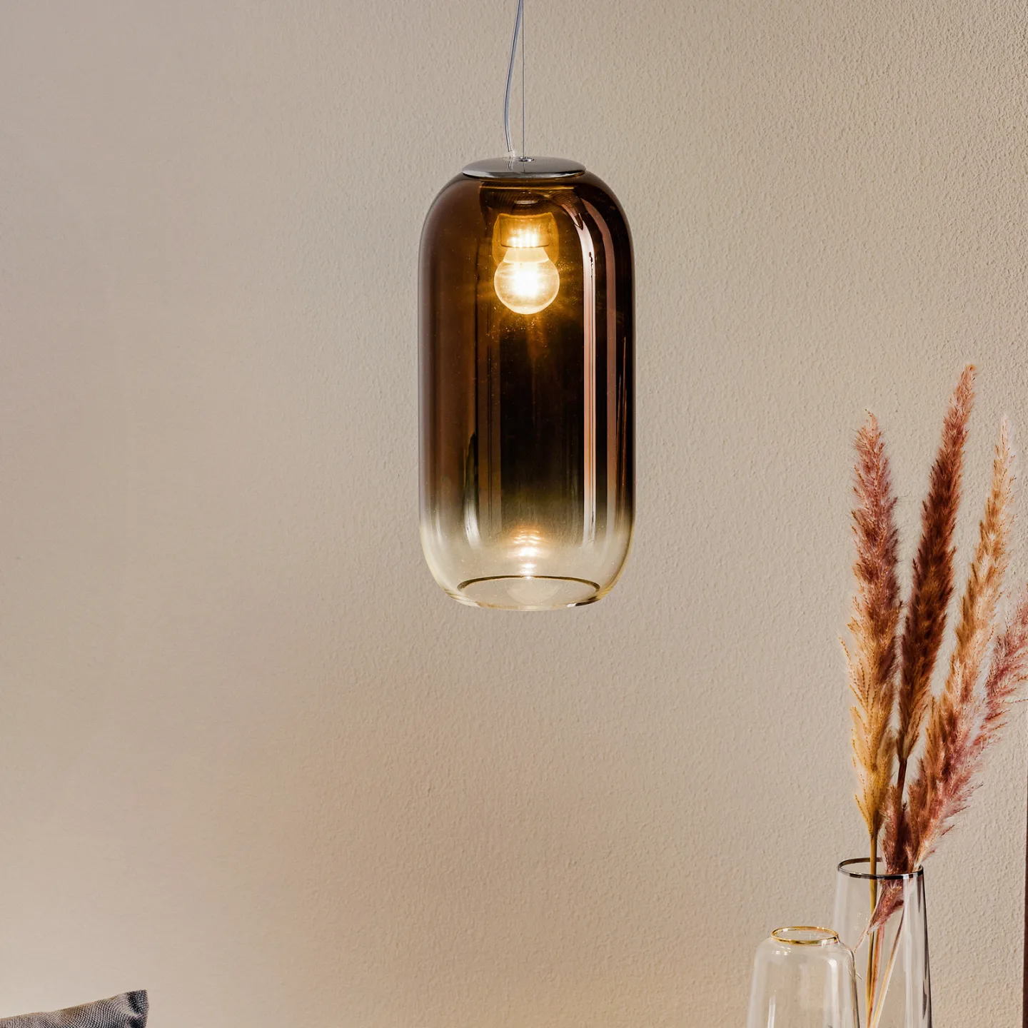 Gople Mini Pendelleuchte Bronze - Artemide - Wohnzimmer - Design - Glas - Einflammig