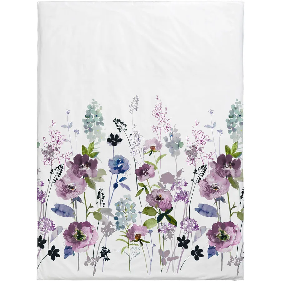 Duvetbezug Talinda rosa/blau Blumenmuster Baumwolle 160 x 210 cm