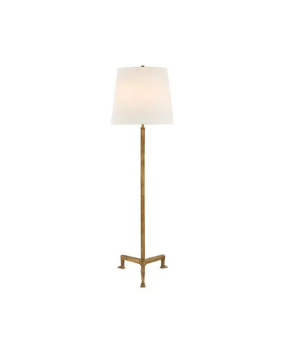 Parish Floor Lamp Gilded Iron/Linen
